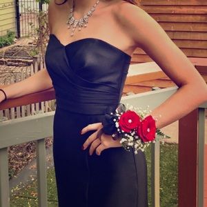 Structured Mikado Strapless Mermaid Satin Dress